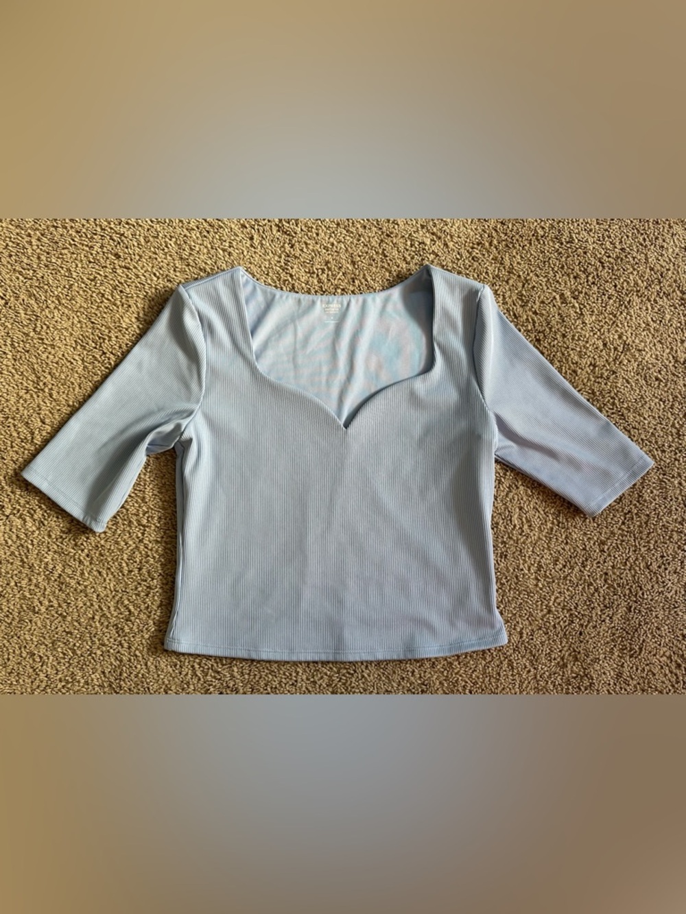 Express Body Contour Sweetheart Neck Ribbed  Top.
